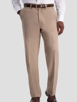 Dress Pants-Haggar Premium Comfort Classic Fit Flat Front Dress Pant Black