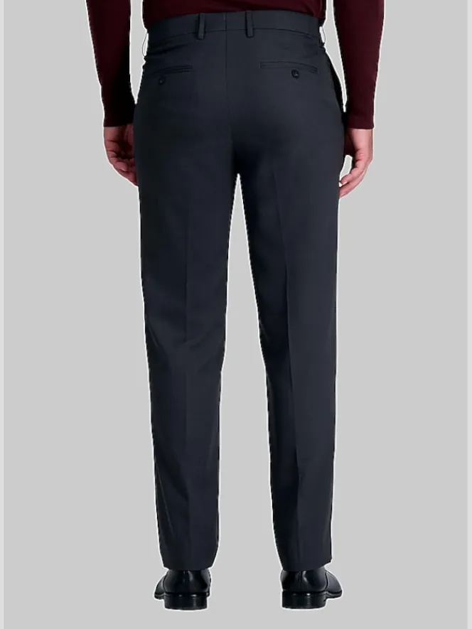 Dress Pants-Haggar Premium Comfort Straight Fit Flat Front Dress Pant Charcoal