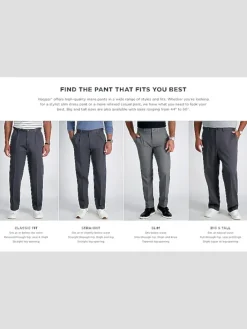 Dress Pants-Haggar Premium Comfort Straight Fit Flat Front Dress Pant Charcoal