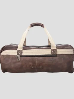 Travel & Luggage-Bedstu Raslan Leather Duffle Bag Teak Rustic