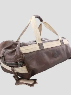Travel & Luggage-Bedstu Raslan Leather Duffle Bag Teak Rustic