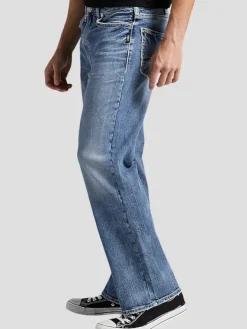 Jeans|Jeans-Silver Jeans Relaxed Fit Straight Leg Casual Jeans Medium Wash