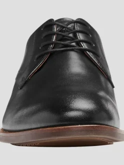 Oxfords|Dress & Formal Shoes-Florsheim Remi Leather Plain Toe Lace-Up Oxfords Black