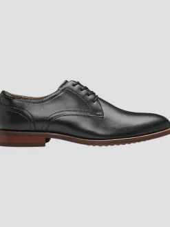 Oxfords|Dress & Formal Shoes-Florsheim Remi Leather Plain Toe Lace-Up Oxfords Black