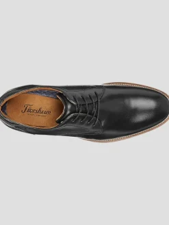 Oxfords|Dress & Formal Shoes-Florsheim Remi Leather Plain Toe Lace-Up Oxfords Black