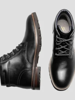 Boots-Florsheim Renegade Leather Plain Toe Chukka Boots Black
