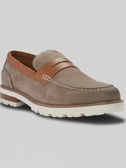 Loafers & Slip-ons|Casual Shoes-Florsheim Renegade Moc Toe Penny Loafers Gray