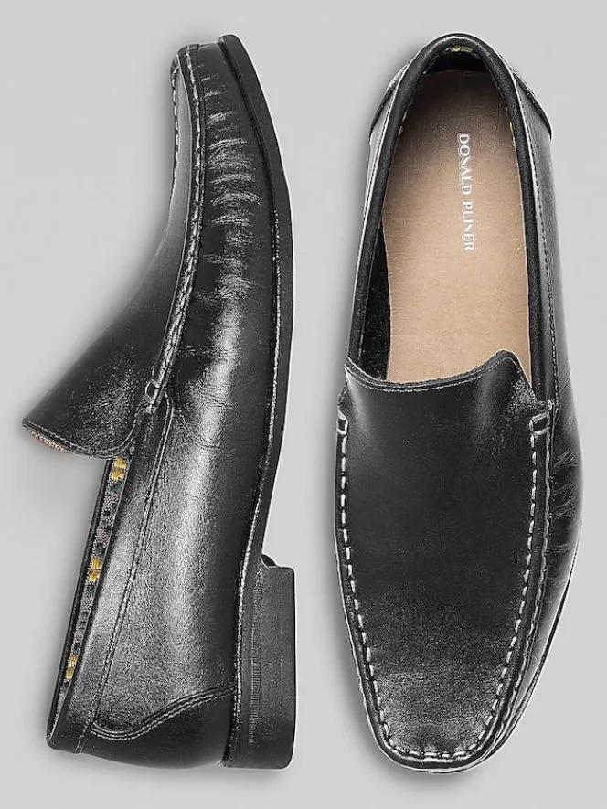Loafers & Slip-ons-Donald Pliner Reuben Moc Toe Loafers Black