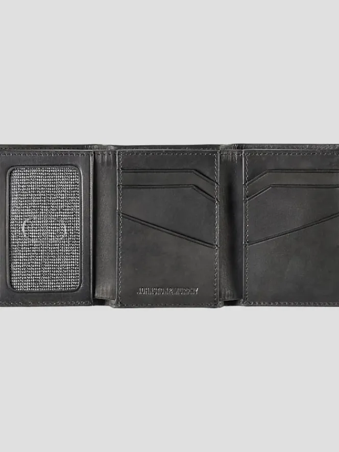 Wallets-Johnston &Amp; Murphy Rhodes Leather Trifold Wallet Black