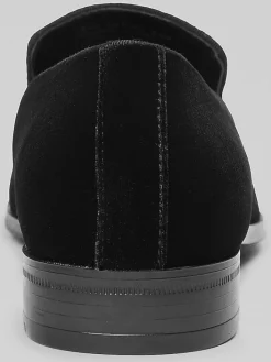 Loafers & Slip-ons|Dress & Formal Shoes-Stacy Adams Savian Plain Toe Velour Formal Loafers Black