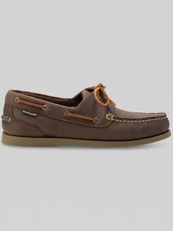 Loafers & Slip-ons|Casual Shoes-Eastland Seadog Moc Toe Boat Shoes Brown/White