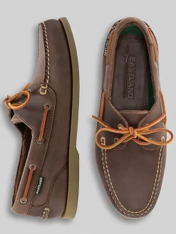 Loafers & Slip-ons|Casual Shoes-Eastland Seadog Moc Toe Boat Shoes Brown/White