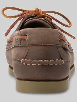 Loafers & Slip-ons|Casual Shoes-Eastland Seadog Moc Toe Boat Shoes Brown/White