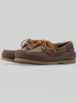 Loafers & Slip-ons|Casual Shoes-Eastland Seadog Moc Toe Boat Shoes Brown/White