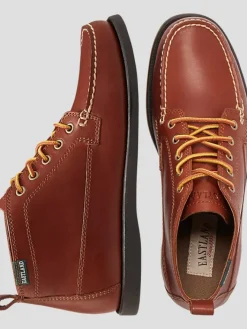 Boots-Eastland Seneca Leather Moc Toe Lace-Up Chukka Boots Tan