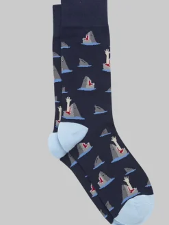 Socks-Egara Shark Socks, 1-pair Navy