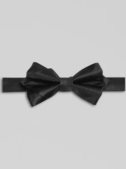 Formal Accessories|Bow Ties-Pronto Uomo Silk Diamond Point Bow Tie Black