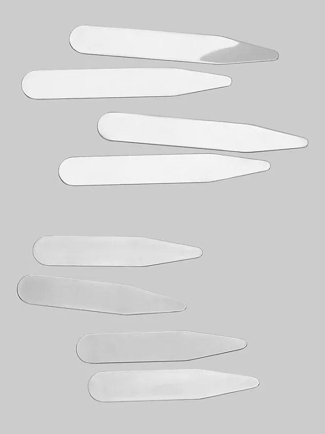 Shoe & Clothing Care|Formal Accessories-Men's Wearhouse Silver-Finish Collar Stays, Set of 8 Misc
