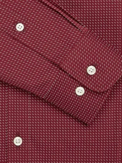 Dress Shirts|Patterned Dress Shirts-Egara Skinny Fit Dot Dress Shirt Red