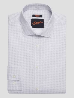 Dress Shirts|Patterned Dress Shirts-Egara Skinny Fit Double Dot Dress Shirt Lavender
