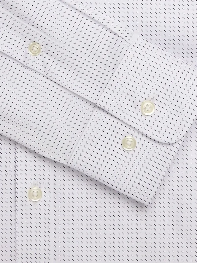 Dress Shirts|Patterned Dress Shirts-Egara Skinny Fit Double Dot Dress Shirt Lavender