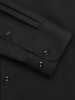 Solid Dress Shirts|Dress Shirts-Egara Skinny Fit Dress Shirt Formal Black