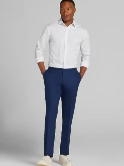 Patterned Dress Shirts|Dress Shirts-Egara Skinny Fit Dress Shirt Navy