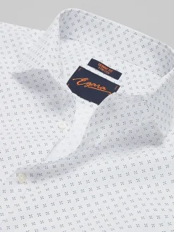Patterned Dress Shirts|Dress Shirts-Egara Skinny Fit Dress Shirt Navy