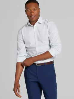 Patterned Dress Shirts|Dress Shirts-Egara Skinny Fit Floral Dress Shirt Blush