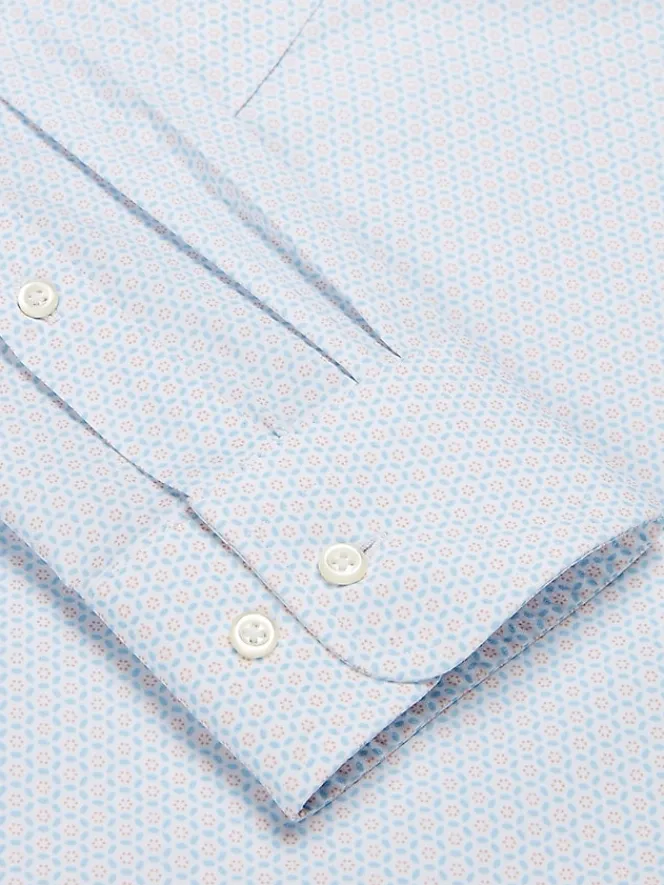 Patterned Dress Shirts|Dress Shirts-Egara Skinny Fit Floral Dress Shirt Blush