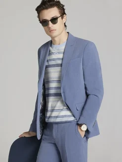 3-piece Suits|Suit Separates-Egara Skinny Fit Seersucker Suit Jacket Chambrary Seersucker