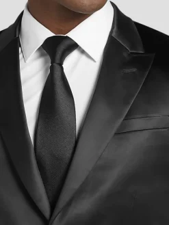 3-piece Suits|Suit Separates-Egara Skinny Fit Shiny Suit Jacket Black Shiny