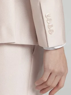 3-piece Suits|Suit Separates-Egara Skinny Fit Shiny Suit Jacket Blush Shiny