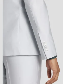 3-piece Suits|Suit Separates-Egara Skinny Fit Shiny Suit Jacket Platinum