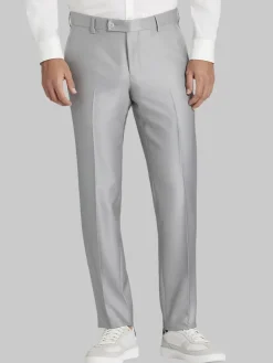 Dress Pants|3-piece Suits-Egara Skinny Fit Shiny Suit Pants Pewter Shiny