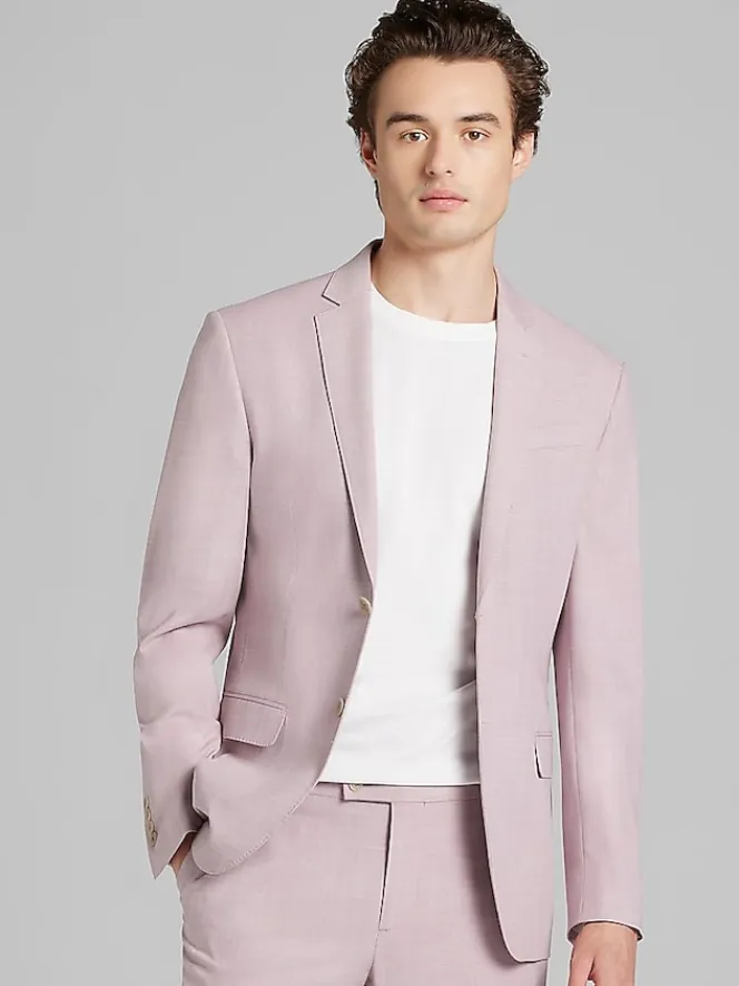 Suit Separates|3-piece Suits-Egara Skinny Fit Suit Jacket Dusty Rose