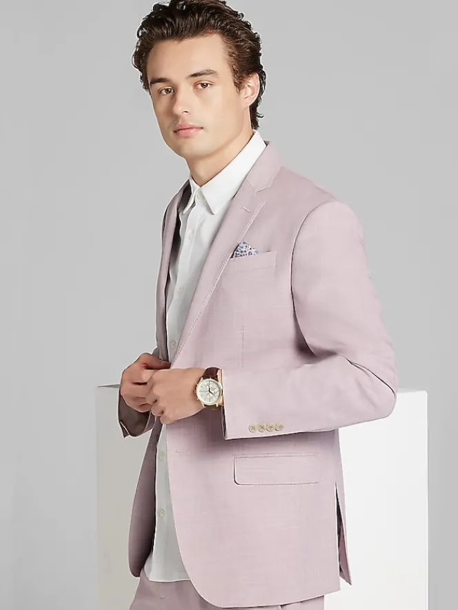 Suit Separates|3-piece Suits-Egara Skinny Fit Suit Jacket Dusty Rose