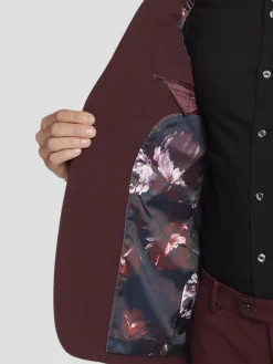 Suit Separates|3-piece Suits-Egara Skinny Fit Suit Jacket Wine