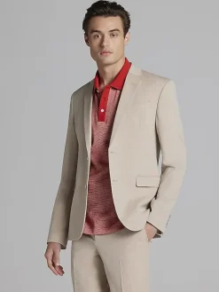 3-piece Suits|Suit Separates-Egara Skinny Fit Suit Jacket Tan Solid