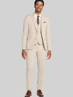 3-piece Suits|Suit Separates-Egara Skinny Fit Suit Jacket Tan Solid