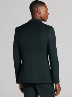 3-piece Suits|Suit Separates-Egara Skinny Fit Suit Jacket Dark Green