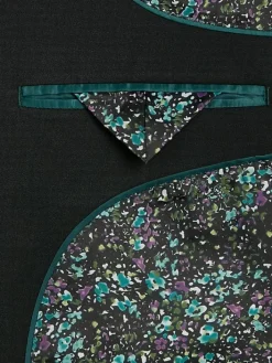 3-piece Suits|Suit Separates-Egara Skinny Fit Suit Jacket Dark Green