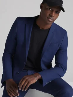 3-piece Suits|Suit Separates-Egara Skinny Fit Suit Jacket Blue/Postman