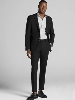 3-piece Suits|Suit Separates-Egara Skinny Fit Suit Jacket Black Solid