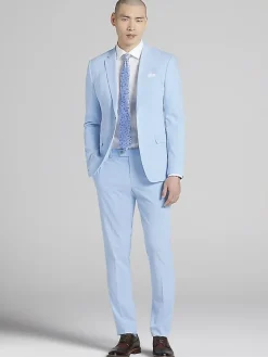 3-piece Suits|Suit Separates-Egara Skinny Fit Suit Jacket Seafoam