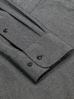 Solid Dress Shirts|Dress Shirts-Egara Skinny Fit Twill Dress Shirt Black