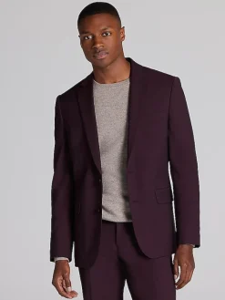3-piece Suits|Suit Separates-JOE Joseph Abboud Skinny Fit Wool Blend Suit Jacket Burgundy