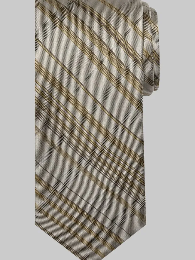 Ties-Pronto Uomo Sleek Plaid Tie Berry