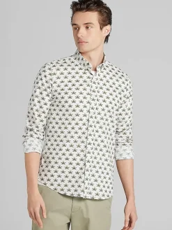 Button Up Shirts|Long Sleeve Button Up Shirts-Paisley &Amp; Gray Slim Fit Bee Button Up Shirt White