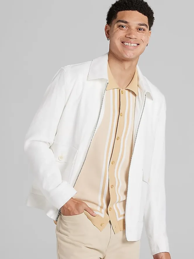 Outerwear-Paisley &Amp; Gray Slim Fit Bomber Jacket White